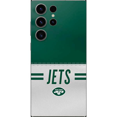 NFL New York Jets White Striped Galaxy S25 Ultra Skin